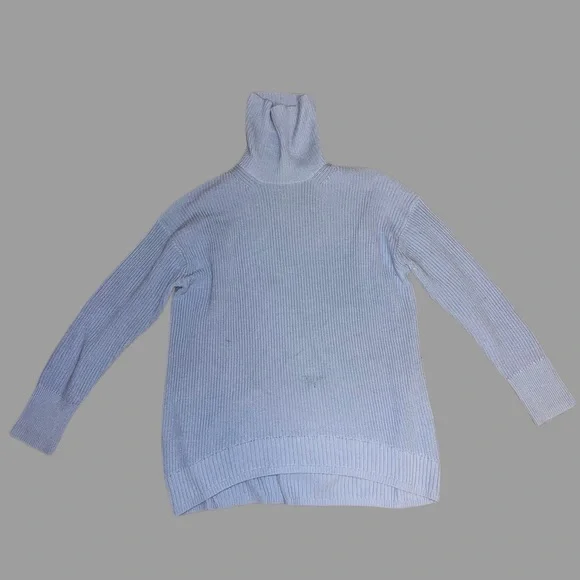 Light blue oversized knit turtleneck sweater J.Crew size S - Picture 1 of 2